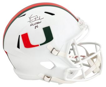 Vinny Testaverde Signed Miami Hurricanes Riddell Full Size Speed Replica Helmet w/Heisman 1986