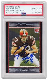 Joe Thomas Signed Cleveland Browns 2007 Bowman Chrome Rookie Card #BC94 (PSA/DNA Encapsulated - Auto Grade 10)