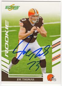 Joe Thomas Signed Cleveland Browns 2007 Score Rookie Football Card #355