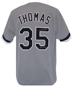 Frank Thomas Signed Grey Custom Jersey w/HOF 2014