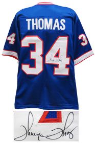 Thurman Thomas Signed Blue T/B Custom Football Jersey