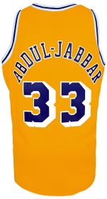 Kareem Abdul Jabbar Los Angeles Lakers Gold 1984 Style Mitchell & Ness (M&N) NBA Swingman Basketball Jersey  (Size XL)