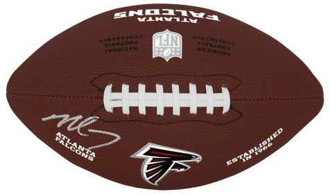 Michael Vick Signed Atlanta Falcons Wilson Brown Team Logo Full Size Football