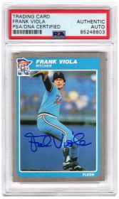 Frank Viola Signed Minnesota Twins 1985 Fleer Baseball Trading Card #291 - (PSA Encapsulated)