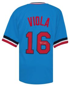 Frank Viola Signed Blue Throwback Custom Baseball Jersey