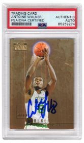 Antoine Walker Signed Boston Celtics 1996-97 Skybox Premium Rookie Basketball Trading Card #9 - (PSA Encapsulated)