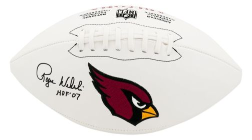 Roger Wehrli Signed Cardinals Wilson White Logo NFL Football w/HOF'07