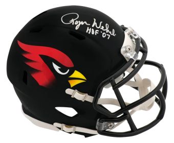 Roger Wehrli Signed Arizona Cardinals 2022 Alternate Black Riddell Speed Mini Helmet w/HOF'07