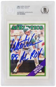 Walt Weiss Signed Signed Oakland A's 1988 Topps Traded Rookie Baseball Trading Card w/88 AL ROY - (Beckett Encapsulated)