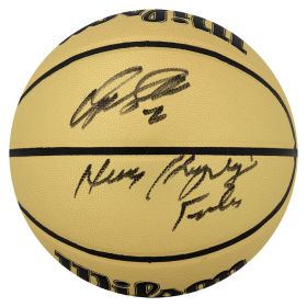 Dominique Wilkins Signed Wilson Gold Full Size NBA Basketball w/Human Highlight Film