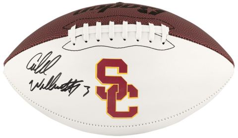 Caleb Williams Signed USC Trojans Baden White Logo Football (Fanatics)