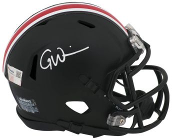 Garrett Wilson Signed Ohio State Buckeyes Black Riddell Speed Mini Helmet - (Fanatics)