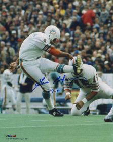 Garo Yepremian Signed Miami Dolphins Field Goal 8x10 Photo w/17-0