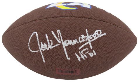 Jack Youngblood Signed Los Angeles Rams Wilson Brown Logo Football w/HF'01