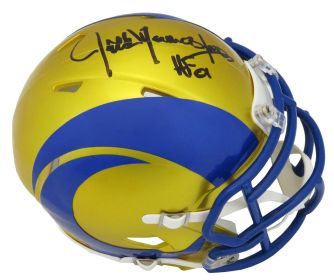 Jack Youngblood Signed Los Angeles Rams FLASH Riddell Speed Mini Helmet w/HF'01