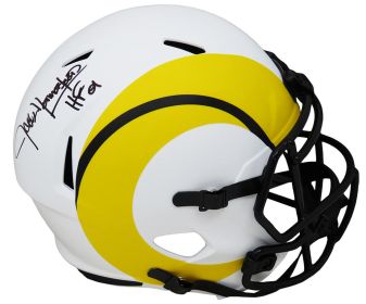 Jack Youngblood Signed Los Angeles Rams Lunar Eclipse White Matte Riddell Full Size Speed Replica Helmet w/HF'01