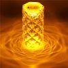 New Acrylic Transparent Crystal Table Lamp Yellow Light Desktop Projector Desk Lamp Night Light Bedside Bedroom Decoration 2#