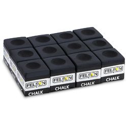 Pool Cue Chalk 12-pack, Black