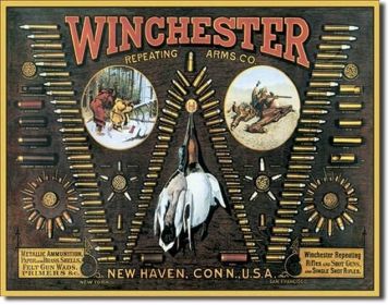 Tin Sign Winchester Bullet Board