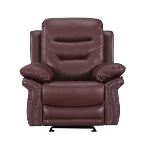 Global United Leather Air Upholstered Reclining Chair with Fiber Back