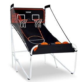 VEVOR Foldable Basketball Arcade Game, 2 Player Indoor Basketball Game, Home Dual Shot Sport with 5 Balls, 8 Game Modes, Electronic Scoreboard