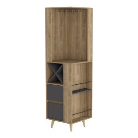 Corner Bar Cabinet Caguas, Living Room, Pine / Matt Gray