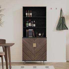 Accent Storage Cabinet with Doors, Bar Cabinet Buffet Cabinet with Storage for Living Room, Hallway, Kitchen