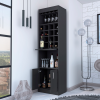 Lombard 16-Bottle 1-Shelf Bar Cabinet Black Wengue