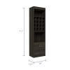 Wolcott 16-Bottle 1-Shelf Bar Cabinet Carbon Espresso