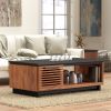 Bridgevine Home Graceland 47" Coffee Table, No Assembly Required, Black with Bourbon Finish