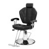 PVC leather cover, iron plated pedal, ABS armrest, 680 plated iron plate, with headrest, reclining barber chair, 150kg black