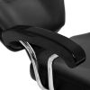 PVC leather cover, iron plated pedal, ABS armrest, 680 plated iron plate, with headrest, reclining barber chair, 150kg black