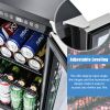 Built-in and Freestanding 15" Mini Beverage Refrigerator/Wine Cabinet, 120 Cans, 37-65¬∞F, Quiet, Adjustable Shelves, LED Lighting, ETL , Touch Contro