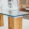 Glass-Top Coffee Table,tea table, with MDF Legs - Stylish Blend of Elegance and Durability 44.9"*21.7"*16.9"