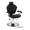 PVC leather cover, iron plated pedal, ABS armrest, 680 plated iron plate, with headrest, reclining barber chair, 150kg black