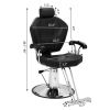 PVC leather cover, iron plated pedal, ABS armrest, 680 plated iron plate, with headrest, reclining barber chair, 150kg black