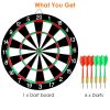 16in Dart Board Game Set 6 Steel Tip Darts Double-sided Dartboard Outdoor Indoor Party Game Set