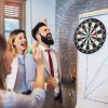 16in Dart Board Game Set 6 Steel Tip Darts Double-sided Dartboard Outdoor Indoor Party Game Set