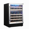 SOTOLA 24" 46 Bottle Wine Cooler Refrigerator Cabinet Beverage Fridge Small Wine Cellar Soda Beer Counter Top Bar Quiet Operation Compressor Freestand