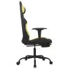 Gaming Chair with Footrest Black and Light Green Fabric