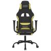 Gaming Chair with Footrest Black and Light Green Fabric