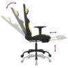 Gaming Chair with Footrest Black and Light Green Fabric