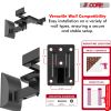 5 Core Speaker Wall Mount Adjustable Shelf Holder Swivel 180 Degree Bookshelf Brackets - 15 Inch Space for Speakers Pair Holds Upto 55lbs - WST 04-15