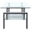 Coffee Table Gray and Transparent 37.4"x21.7"x15.7" Tempered Glass