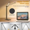 Double Head Desk Lamp with Wireless Charging USB Charging Port 5 Color 5 Brightness Eye-Caring Flexible Reading Lamp Foldable Time Setting Table Worki