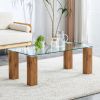 Glass-Top Coffee Table,tea table, with MDF Legs - Stylish Blend of Elegance and Durability 44.9"*21.7"*16.9"