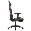 Gaming Chair with Footrest Camouflage and Black Fabric