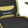 Gaming Chair with Footrest Black and Light Green Fabric