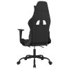 Gaming Chair with Footrest Black and Light Green Fabric