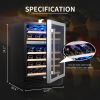 SOTOLA 24" 46 Bottle Wine Cooler Refrigerator Cabinet Beverage Fridge Small Wine Cellar Soda Beer Counter Top Bar Quiet Operation Compressor Freestand